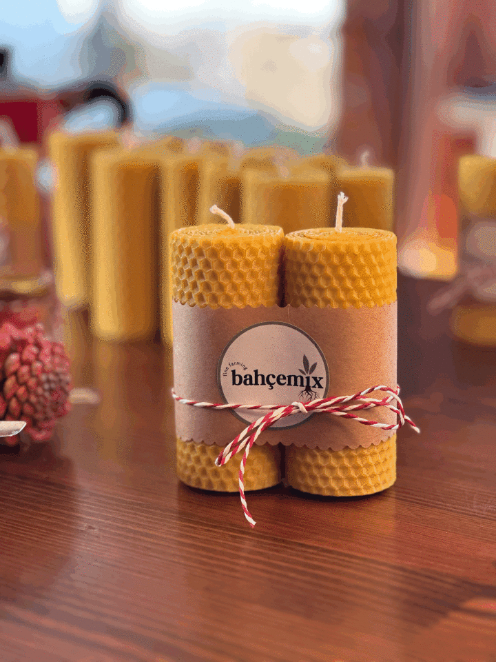 Balmumu Petek Mum 2'li (Kalın)